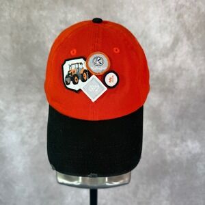 Kubota K-Products Baseball Cap Youth OSFA Orange Black Patch Distressed Tractor